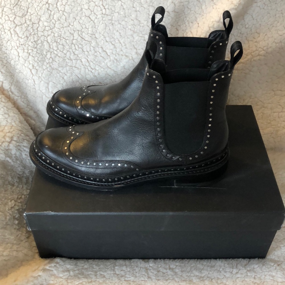 Rag & Bone Black Studded Benson Boot 39.5